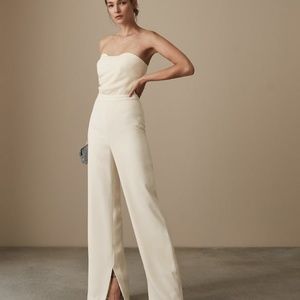 Reiss Vianne Bandeau Jumpsuit Ivory